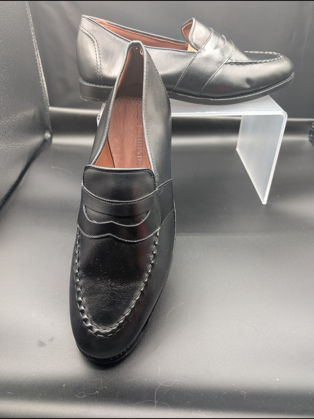 NWOT Allen Edmonds Black Leather Penny Loafers